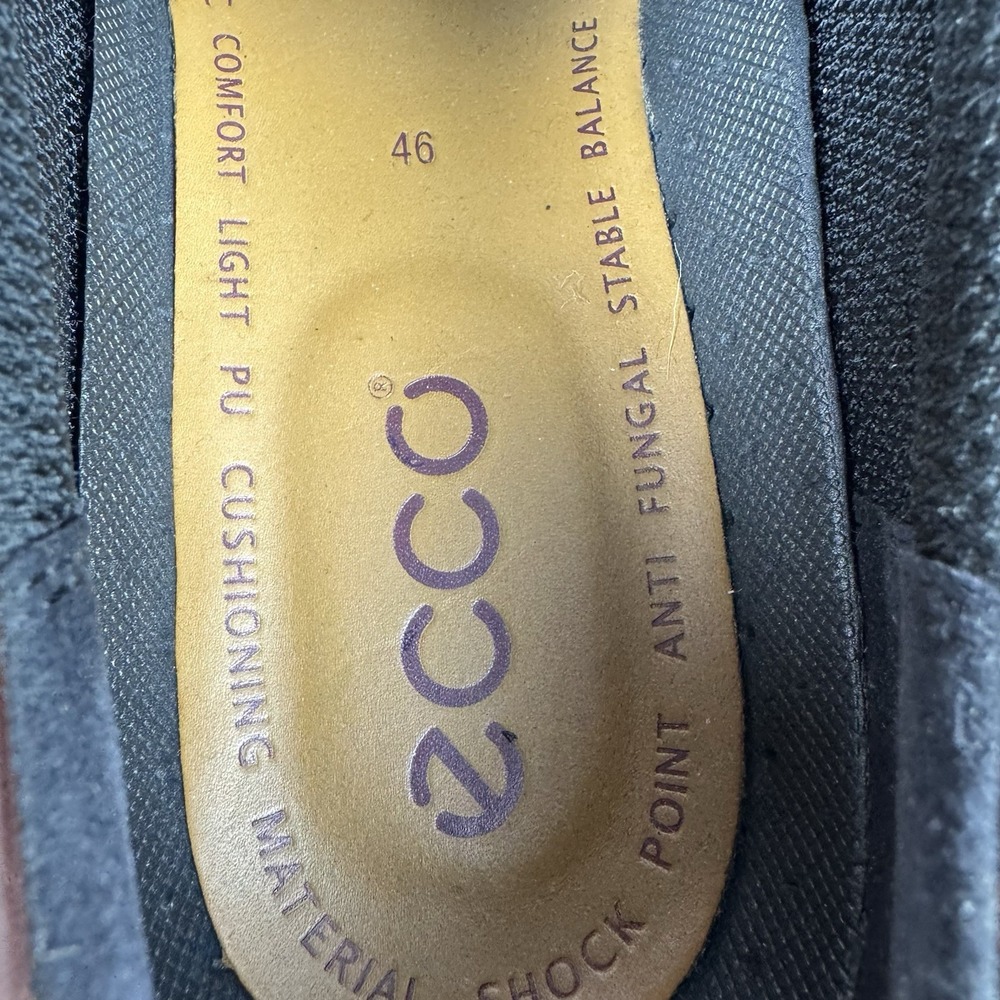 Ecco Shoes Mens US 12/12.5 EU 46 Brown Leather Oxford Loafer Helsinki Lace Up - Picture 11 of 13
